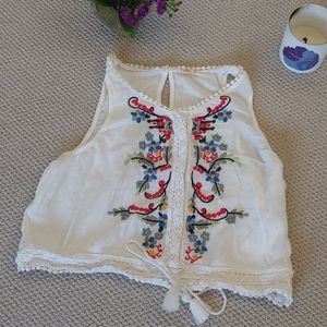 Embroidered Crop Top